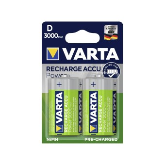 1x2 Varta Rechargeable Akku D Ready2Use NiMH Mono 3000 mAh 