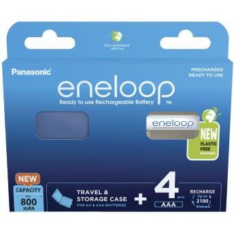 1x4 Panasonic Eneloop Micro AAA 800mAh + Akkubox BK-4MCDEC4BE 