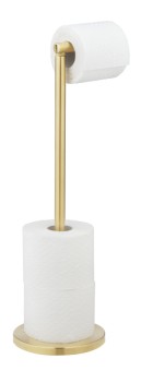 Wenko 2in1 Stand Toilettenpapierhalter Gold, platzsparend, für bis zu 4 Ersatzrollen 