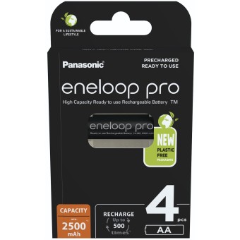 Akku 1x4 Panasonic Eneloop Pro Mignon 2500mAh AA Ni-MH BK-3HCDE/4BE 