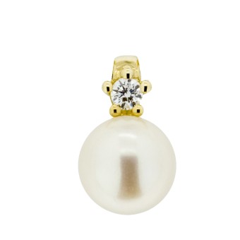 Orolino Anhänger 585 Gold mit Brillant 0,03ct. + Perle 5,5-6mm 