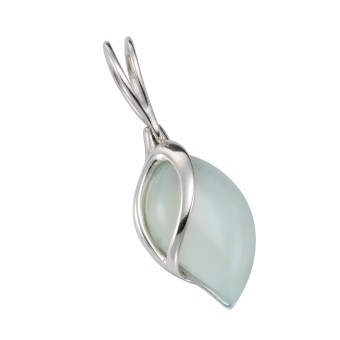 Anhänger 925/- Sterling Silber Aqua-Achat 