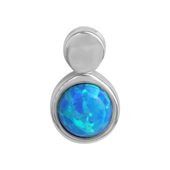 Anhänger 925/- Sterling Silber rhodiniert imit. Opal blau 