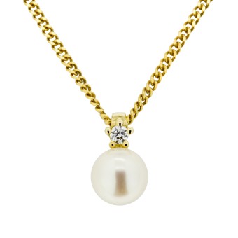 Orolino Anhänger mit Kette 585/- Gelbgold Brillant + Perle 