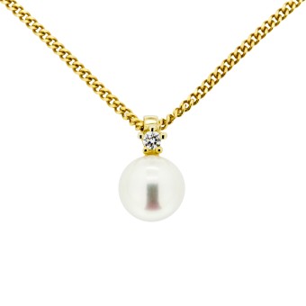 Orolino Anhänger mit Kette 585/- Gelbgold Brillant + Perle 