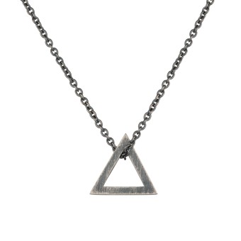 CAI Anhänger mit Kette 925/- Silber matt oxidiert Dreieck 