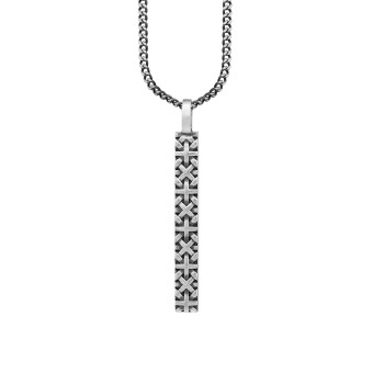 CAI Anhänger mit Kette 925/- Silber matt oxidiert Flechtoptik 