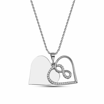 dKeniz Anhänger mit Kette 925/- Sterling Silber Herzkette 