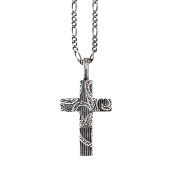 CAI Anhänger mit Kette 925/- Sterling Silber oxidiert Kreuz 