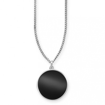 CAI Anhänger mit Kette 925 Sterling Silber rhodiniert Onyx 