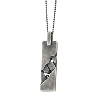 CAI Anhänger mit Kette 925/- Sterling Silber rhodiniert oxidiert 