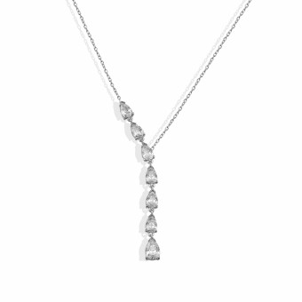 dKeniz Anhänger mit Kette 925/- Sterling Silber Tropfen-Kette 