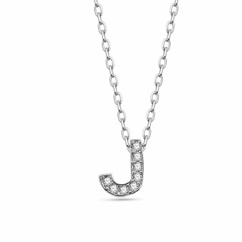 dKeniz Anhänger mit Kette Buchstabe J 925/- Sterling Silber 