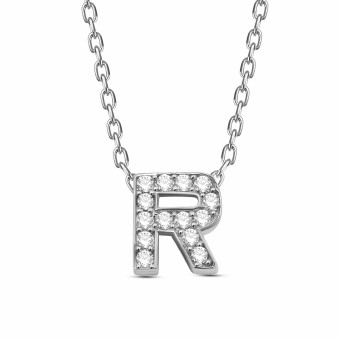 dKeniz Anhänger mit Kette Buchstabe R 925/- Sterling Silber 