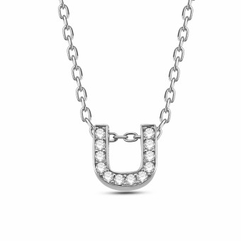 dKeniz Anhänger mit Kette Buchstabe U 925/- Sterling Silber 