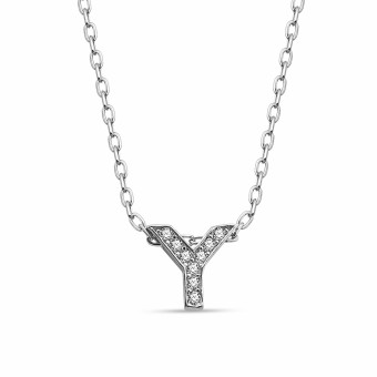 dKeniz Anhänger mit Kette Buchstabe Y 925/- Sterling Silber 