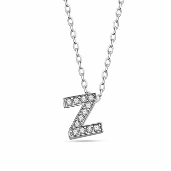 dKeniz Anhänger mit Kette Buchstabe Z 925/- Sterling Silber 