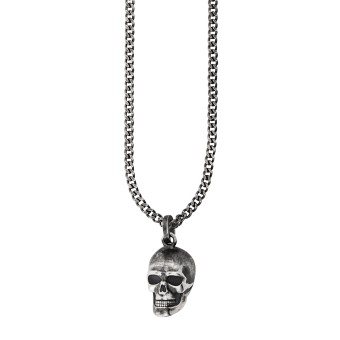 CAI Anhänger mit Kette Totenkopf 925/- Sterling Silber oxidiert 