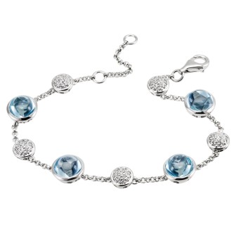 Goldmaid Armband 925 Sterling Silber  Glänzend  Topas blau 