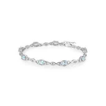 Vira Jewels Armband 925-Sterling Silber rhodiniert Glänzend  Blautopas beh. Blau 