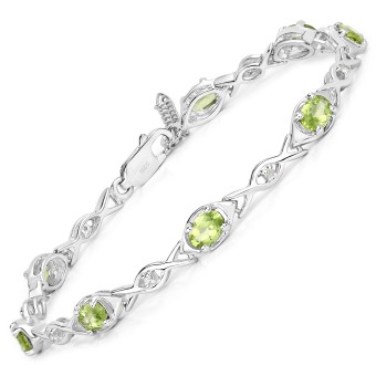 Vira Jewels Armband 925-Sterling Silber rhodiniert Glänzend  Peridot grün 