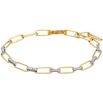 Julie Julsen Armband 925/- Sterling Silber rhodiniert teils vergoldet Zirkonia 