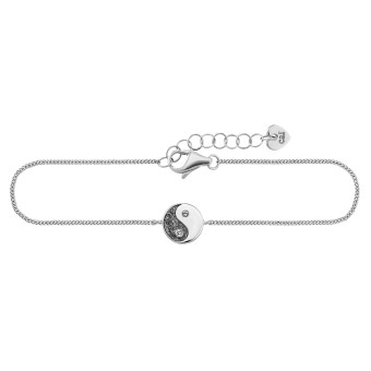 CAI Armband 925/- Sterling Silber rhodiniert Zirkonia Yin Yang 