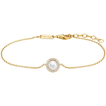 Julie Julsen Armband 925/- Sterling Silber vergoldet Perle und Zirkonia 