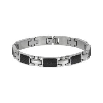 ZEEme Stainless Steel Armband Edelstahl poliert mit Carbon 