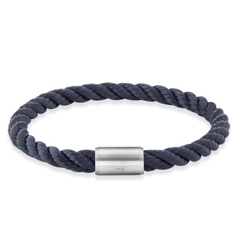 Armband Edelstahl Textilband Navy blau 23cm 