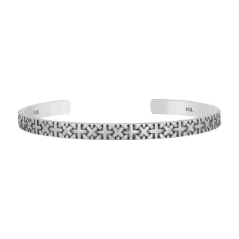 CAI Armreif 925/- Sterling Silber matt-oxidiert Flechtoptik 