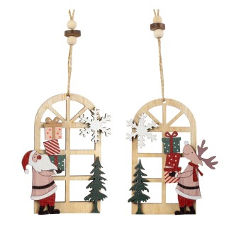 HTI-Living Baumschmuck hohes Fenster, 2er Set Holz 