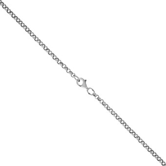 Collier 925/- Sterling Silber rhodiniert Erbskette 45 cm lang 