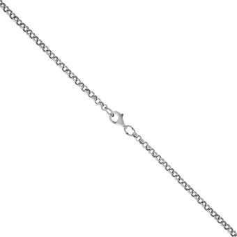 Collier 925/- Sterling Silber rhodiniert Erbskette 50 cm lang 