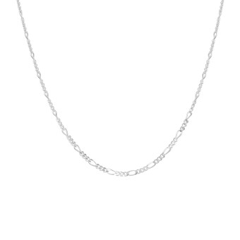 Collier 925/- Sterling Silber weiß  Figarokette 3:1  45 cm 