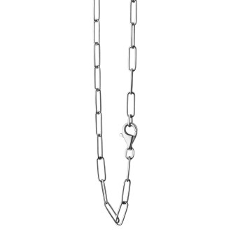 Collier 925/- Sterling Silber weiß Gliederkette glanz 50 cm 