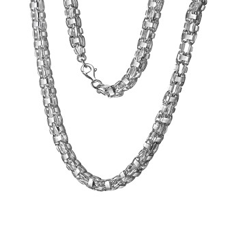 Collier 925/- Sterling Silber weiß  Käfigkette 50 cm 