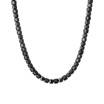 Collier Edelstahl mit Hämatit 