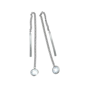 Durchzieh-Ohrringe 925/- Sterling Silber ZIrkonia 