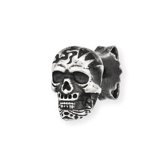 CAI Einzel-Ohrstecker 925/-Sterling Silber Totenkopf 