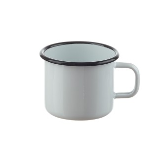 Neuetischkultur Emaille-Becher 8 cm Retro Weiß, Blau