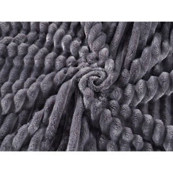 HTI-Living Flaneldecke 150 x 200 cm Kuscheldecke Cord Grau