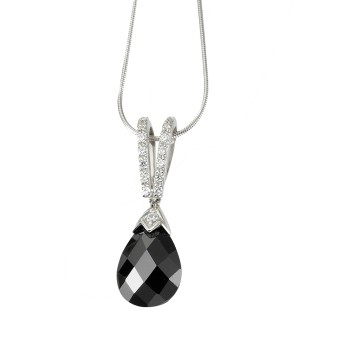 Celesta Halskette 925 Sterling Silber Zirkonia weiß und schwarz 