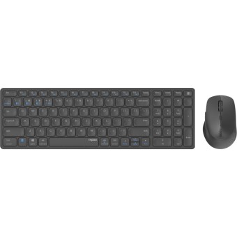 Rapoo Kabellose Tastatur 9700M Dunkelgrau Kabelloses Multimodus Deskset 