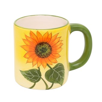 Kaffeepot rund, Keramik Sonnenblume 