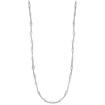 Julie Julsen Kette 925/- Sterling Silber rhodiniert  27 Zirkonia 