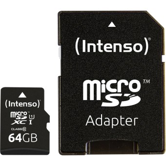 Intenso microSD Speicherkarte microSDXC Card 64GB Class 10 UHS-I Premium 