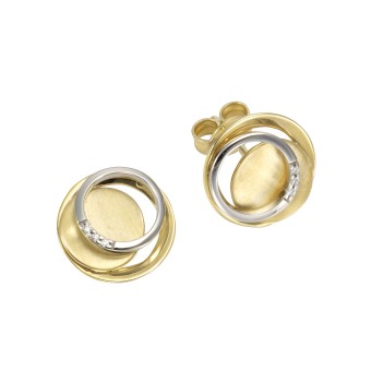 Orolino Ohrringe 585 Gold zweifarbig 6x Brillanten 0,02ct. 