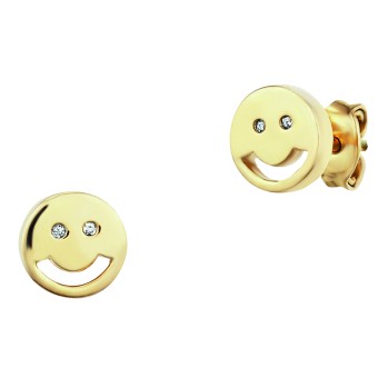 CAI Ohrstecker 925/- Sterling Silber vergoldet Smile 