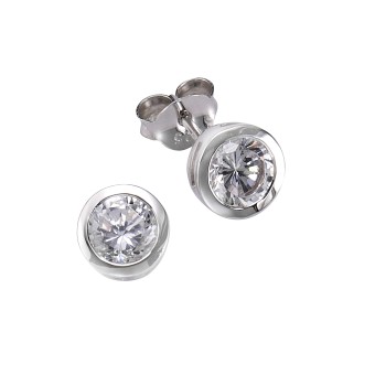 ZEEme Basic Ohrstecker 925/- Sterling Silber Zirkonia weiß 